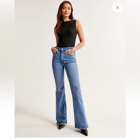 Abercrombie &  fitch 70's vintage flare ultra high rise jeans. Size 31 - Picture 1 of 17